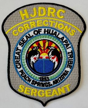 HUALAPAI JUVENILE CORRECTIONS SERGEANT BADGE PATCH - GREY - VELCRO.